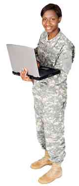 OCU Military Student with Laptop
